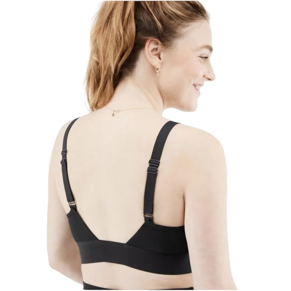 Fabletics Maternity Nursing Bra Womens XL Black Pullover Adjustable NO PADS - Picture 3 of 16